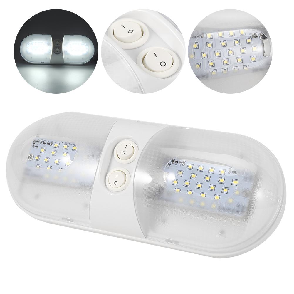 12V 800lm Dome Roof Light LED Oval Ceiling Lamp for Car RV Trailer Camper Boat