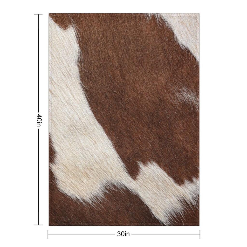 Rusty Brown Cow Skin (graphic illustration, digital, smooth print) Throw Blanket Hairys Thin Extra Large Throw Blankets