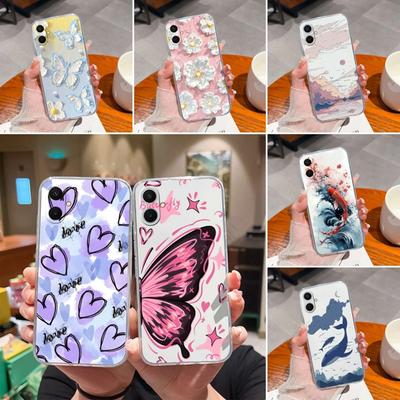 Adequado Para Samsung A07 A17 A90 A91 M36 M51 M53 M54 M60S M62 Capa de Telefone Padrões Elegantes de Asas de Borboleta Capa Macia de TPU Para Samsung Capa Transparente