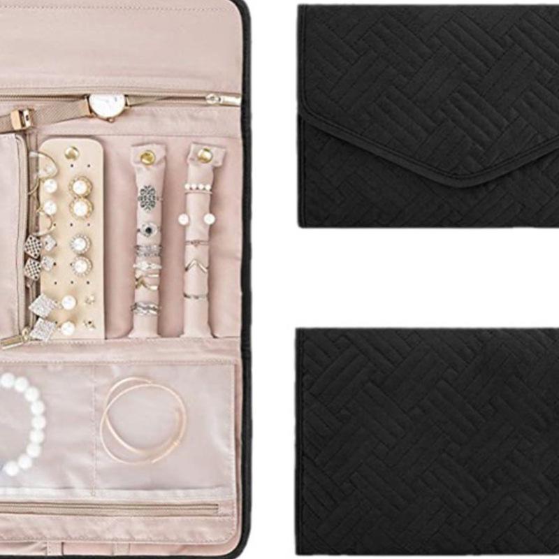 Compact Foldable Jewelry Bag for Studs, Necklaces, Rings - Minimalist, Portable, Versatile Storage Solution