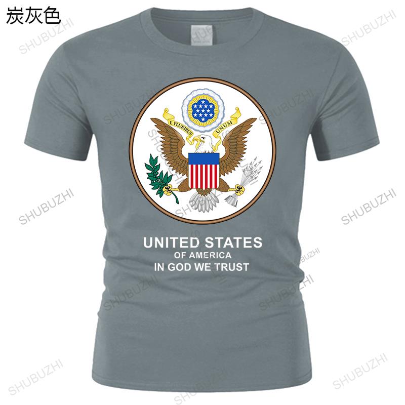 Mens Luxury Cotton T Shirt Men Oneck Tees United States Of America In God We Trust Loose Tops For Him Plus Size Teeshirt