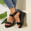 Fashion Plus Size Women's Open Toe Wedge Sandals Summer New Platform Ankle Strap Sandals for Women Outdoor Casual High Heel Sandalias