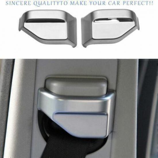For Benz GLE GLS 2016-2019 Matte Silver Seat Belt Buckle Adjust Cover Trim 2PCS