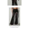 Pantaloni Lunghi da Donna in Pizzo Trasparente a Zampa Slim Fit