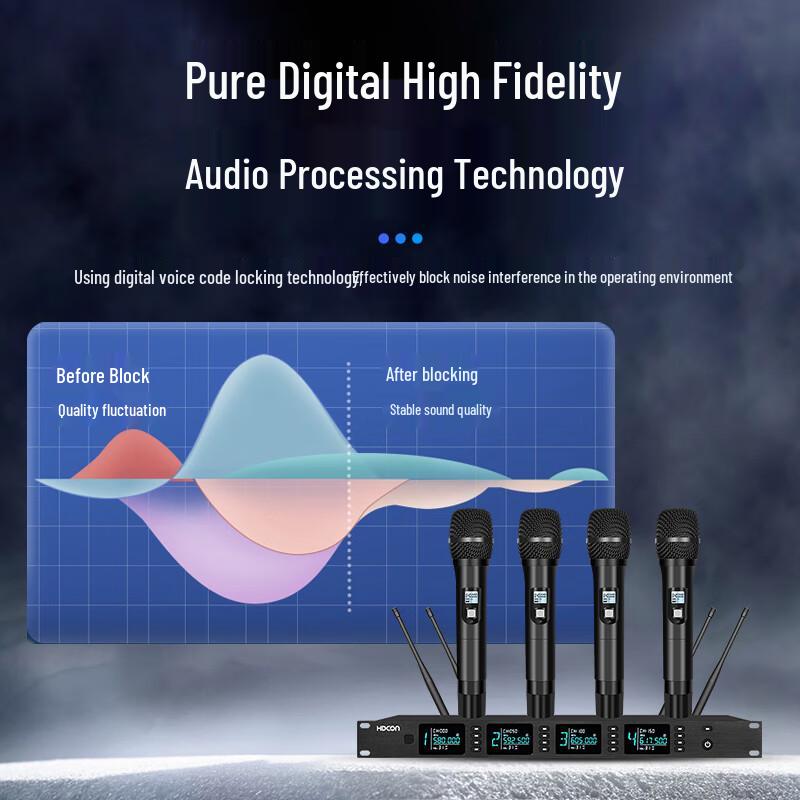 HDCON HT-D840S2 1-to-4 Handheld Wireless Microphone System (CN version)