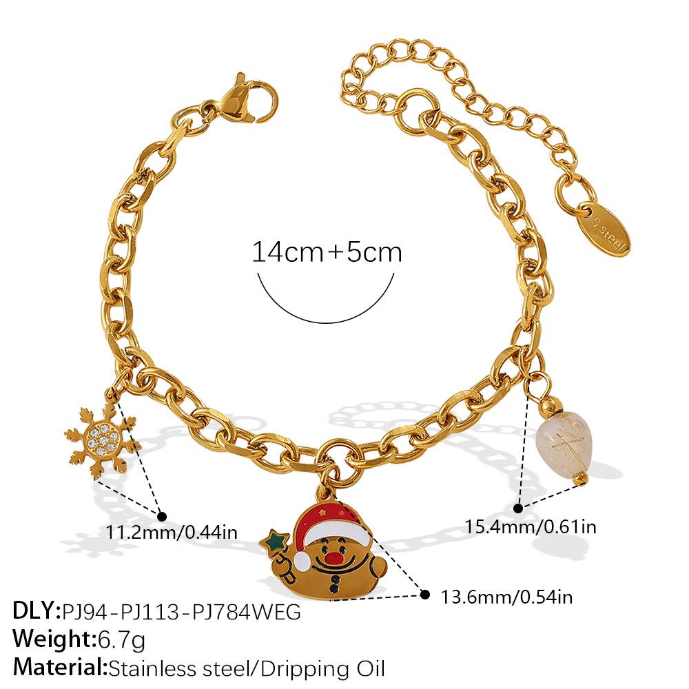 18K Gold-Plated Christmas DIY Pendant Bracelet