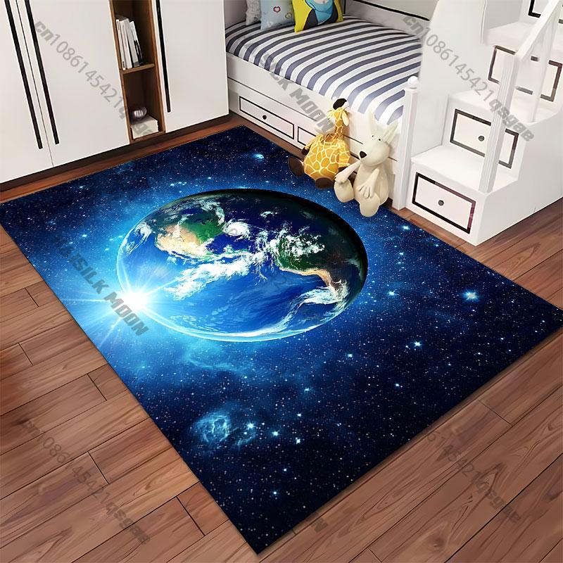Earth in vast cosmic space carpet Yoga living room room decor children's crawling mat doormat area rug games mat