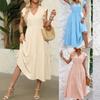 Women's Summer Cute Solid Color A-Line Dress