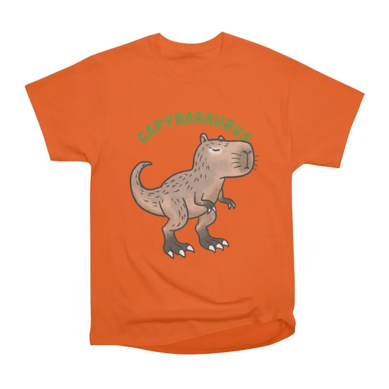 Men Casual Shirts Short Sleeves CAPYBARAURUS Tees Oversized T-shirts S