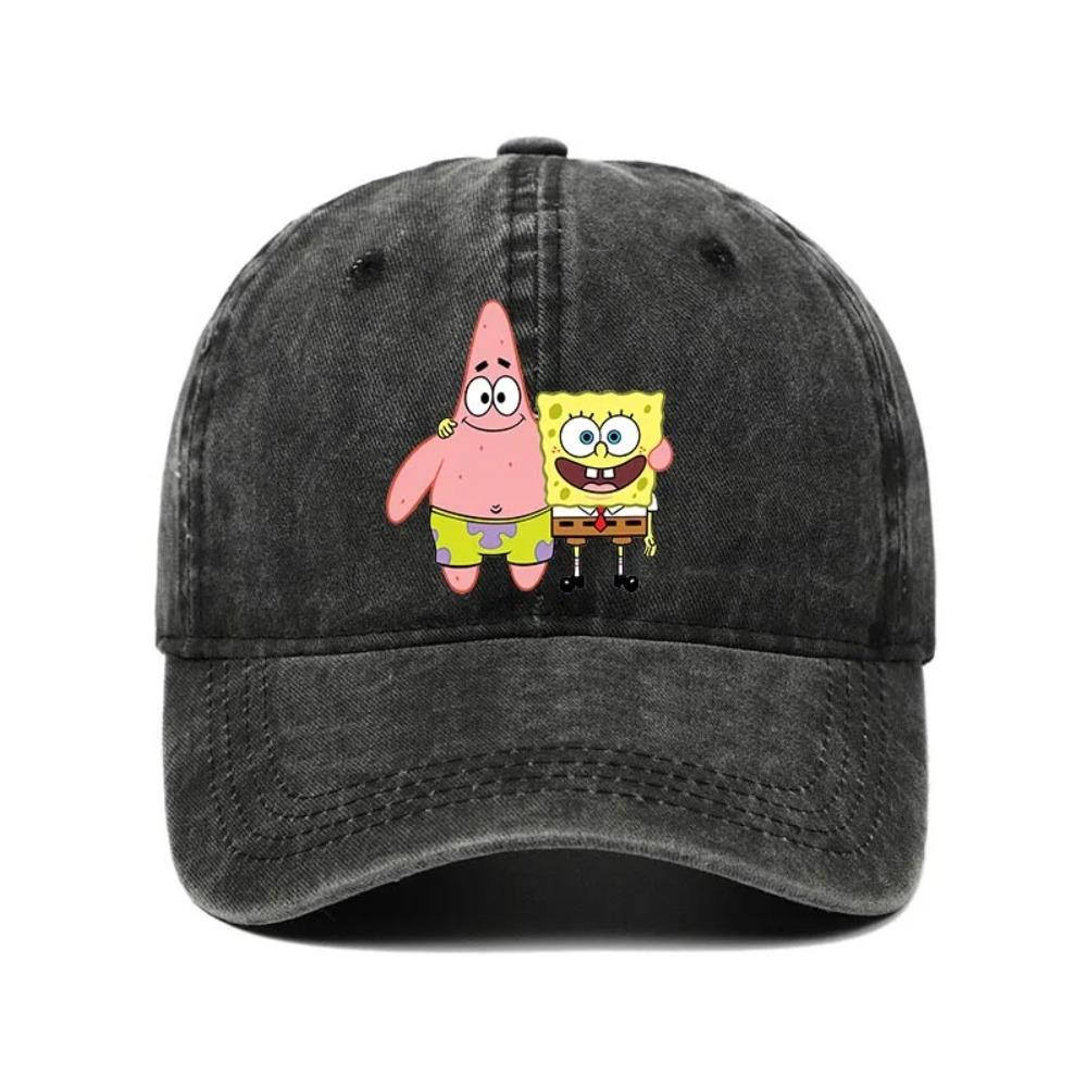 Cappellino da Baseball Carino alla Moda di SpongeBob Film Cartone Animato Personaggio Adulti Uomini Donne Sportivo Casual Protezione Solare Regolabile Anime Visiera Rete Cappello