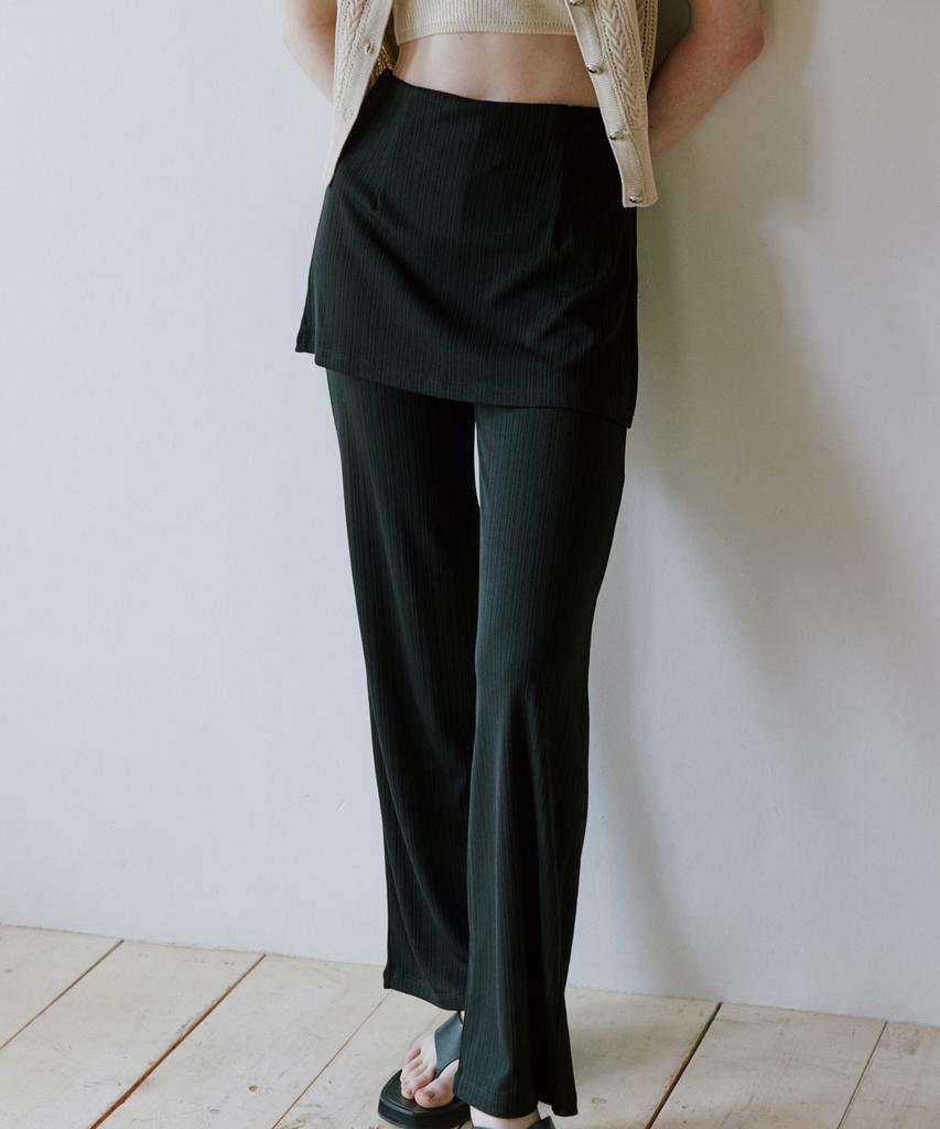 OCTETTE Jersey Skirt Wrap Pants_Black