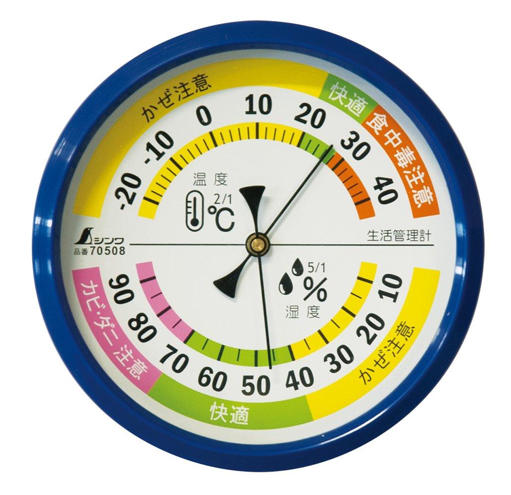 

Shinwa Sokutei Thermohygrometer Round Blue 10cm 70508 F-4M