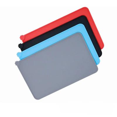 Tapete de Alimentação Impermeável Antiaderente de Silicone para Comida de Pet com Bordas Altas para Cão e Gato, Bandeja Alimentadora para Filhotes, Base de Água
