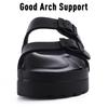 Fashion Comwarm 2025 Women's Platform Sandals With Arch Support Lightweight Slip on Slides Summer Beach Sandals with Adjustable Buckle