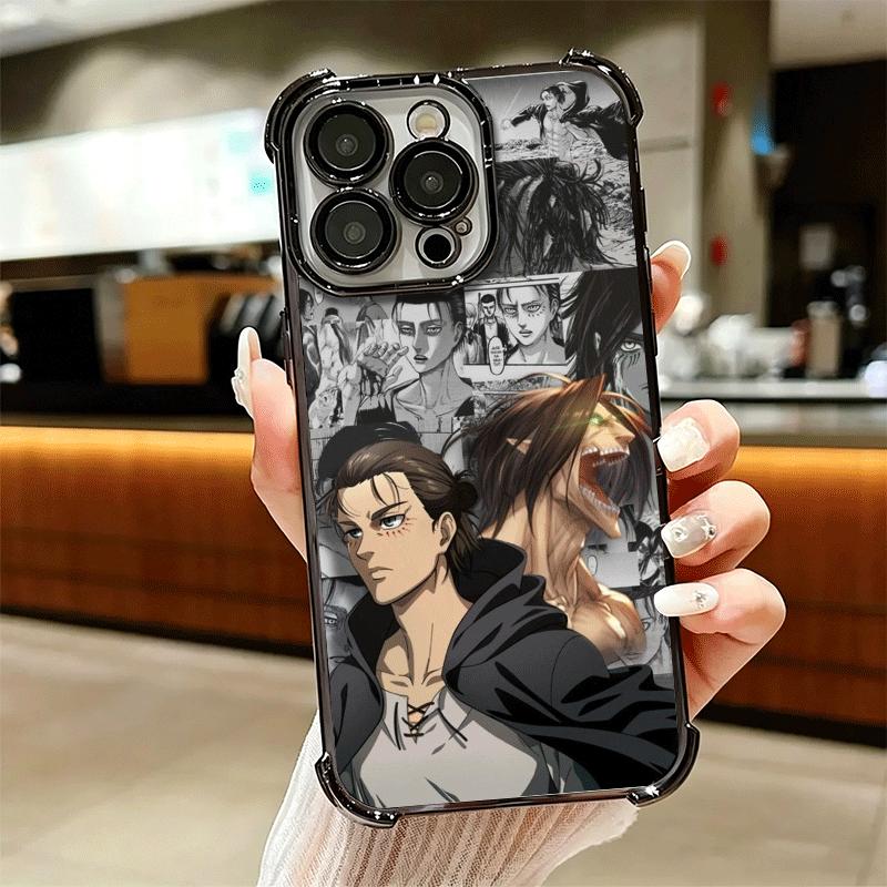 A-Attack On T-Titan Anime Weiche Handyhülle Für iPhone 15 16 17 Air 14 Pro Max 16E Plus 13 12 Mini Galvanisiert Anti-Fall Fundas