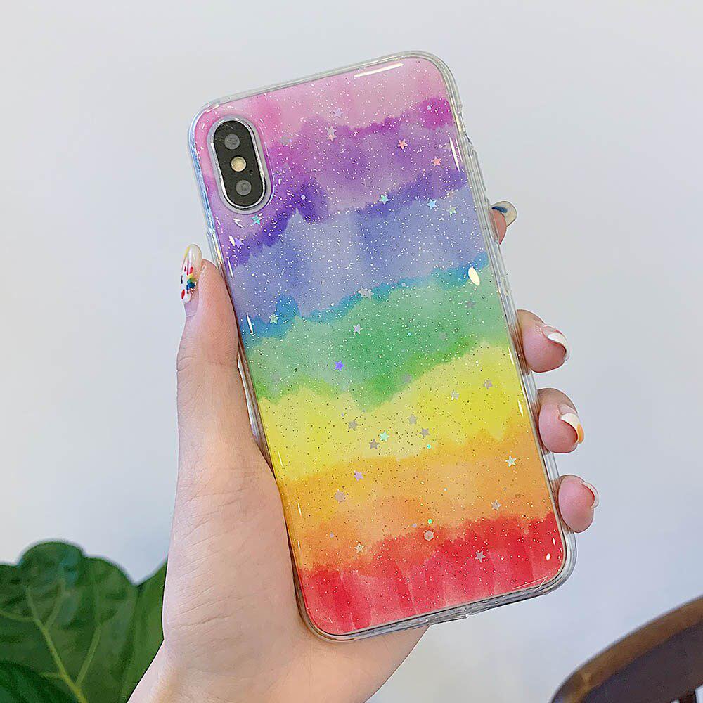 Glitter Rainbow Case For iPhone XR XS Max X 6 6S 7 8 Plus Candy Color