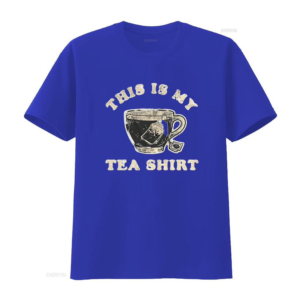 Mens This is My Tea T Shirt Funny Cup of Sarcastic Wordplay Novelty White vintage Washed Slightly homme designer clothes