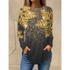 Camiseta de manga larga con cuello redondo y estampado 3D de copos de nieve con temática navideña, ropa de moda para mujer, ropa informal Y2K, ropa Harajuku para mujer