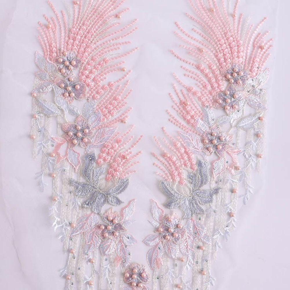 Mesh Bottom Flower Embroidery Patch Floral Design Lace Trim Sew On Floral Patch Sew On DIY Embroidery Flower Patch