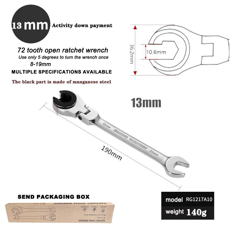 Nouă cheie rotativă cu clichet cu tub deschis de înaltă calitate Cheie universală cu clichet cu deschidere rapidă în baionetă Cheie combinată