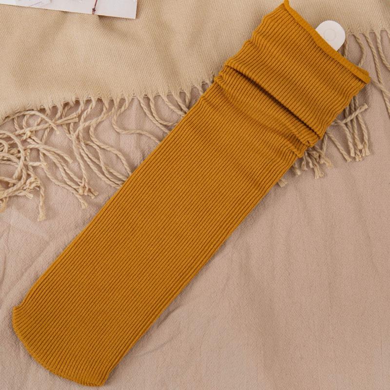 Ladies Autumn and Winter Thick New Products Pure Color Retro Sweat Absorbing Breathable Long Tube Pile Pile Cotton Socks