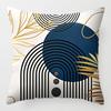 Abstract Geometric Pattern Of Golden Leaves Throw Pillow Cover With Short Plush Print Living Room Sofa Decoration Cushion Cover
