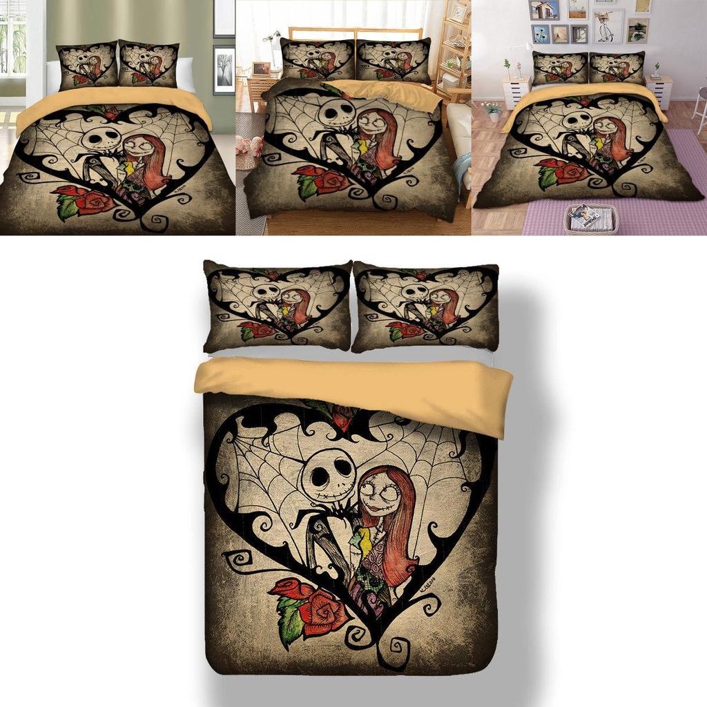 Luxurious Nightmare Before Christmas Duvet Cover With Pillow Cases Quilt Cover Bedding Set For Halloween Enthusiasts