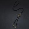 Vintage Metal Cobras Snake Pendant Bolo Tie Western Punk Faux Leather Rope Necktie Jewelry Shirt Collar Chain Necklace