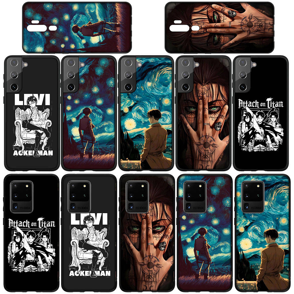 Phone Case for Samsung Galaxy S25 S24 S23 iPhone 16 15 Xiaomi Redmi Note 14 13 12 16E X 11 Pro Max OPPO Moto Huawei Poster Levi Attack On Titan Cover