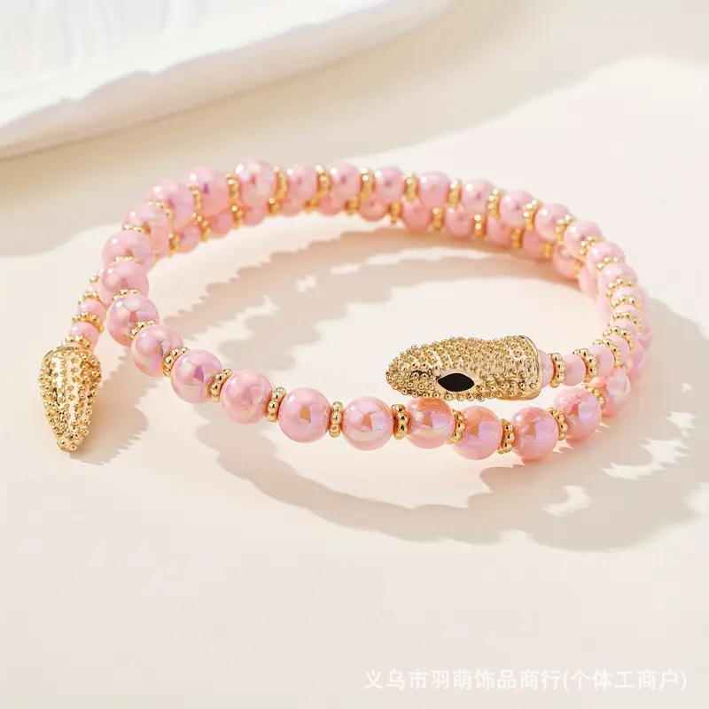 Black Snake Beaded Neck Chain Niche Design High-end Necklace Cold Sweet Wind Jewelry Snake Necklace