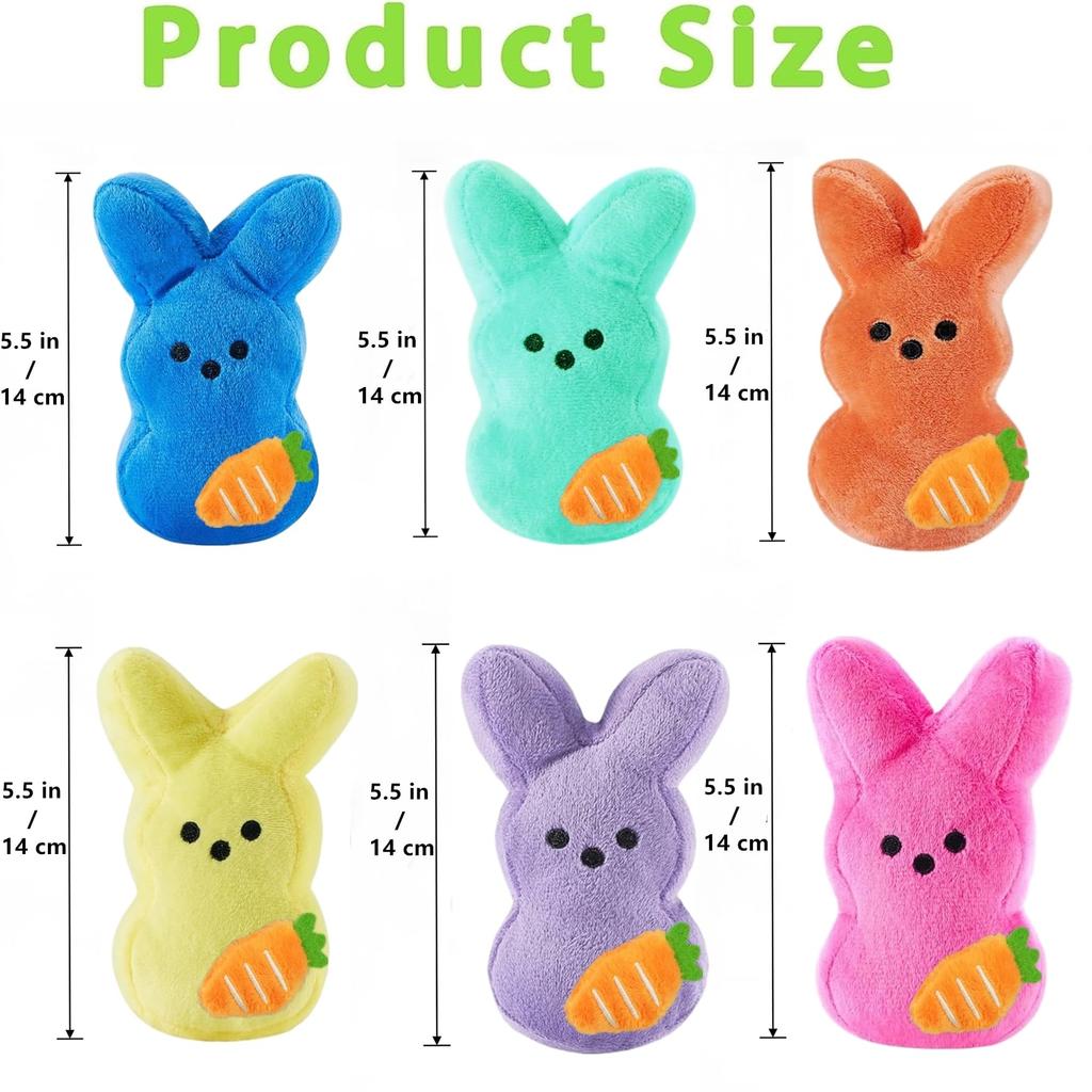 6-24Pcs Easter Bunny Plush Easter Rabbit with Carrot Stuffed Animals Adorable Easter Basket Easter Bunny Decorations for Kids