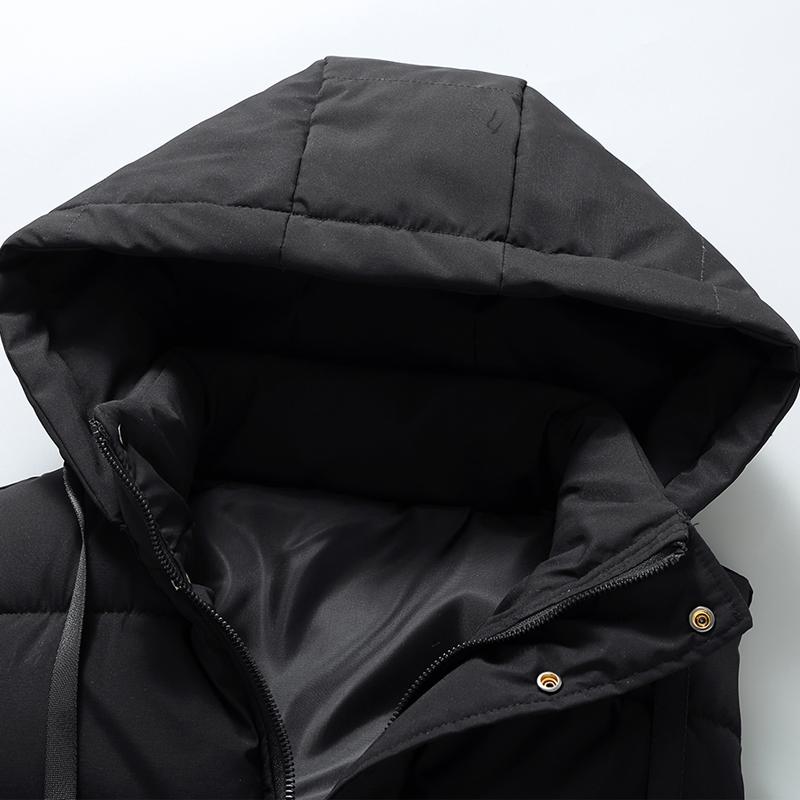 Fashion Winter Sleeveless Parkas Man Long Vest Hooded Plus Size Casual Thick Warm Outerwear Men Jackets