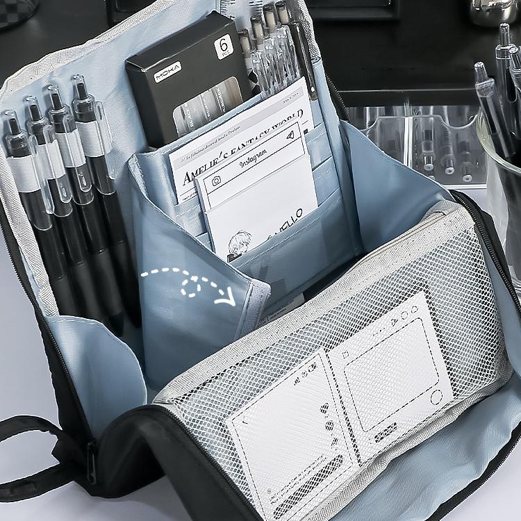 High Looking Large Capacity Pencil Case Simple Stationery Box Student Stationery Bag Storage Bag Office Stationery Supplies
