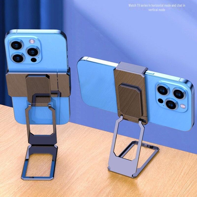 Adjustable Folding Mobile Phone Stand with Clip, Telescopic Desktop Holder, Portable Rotating Ring, Customizable Logo.