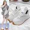 נעלי נשים לאביב, קיץ, סתיו וחורף נעלי ספורט לנשים נעליים לבנות נמוכות עם בוהן עגולה שרוכים נעלי קז'ואל