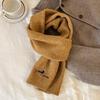 New Autumn and Winter Knitted Wool Scarf for Women Korean Version Versatile Embroidered Dachshund Woolen Neck Scarf Thickened Warm Scarf