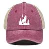 Howling Wolf Snapback Mesh Cap Forest Wolf Trucker Cap Solid Color Non-Stretch Fabric Adjustable Baseball Hat For Women & Men