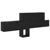Wall Mounted Nightstand with Shelf Black Oak Effect
