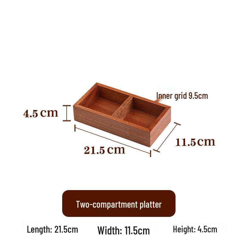 Sapele Ebony Wood Nine-Grid Hot Pot and Snack Serving Platter