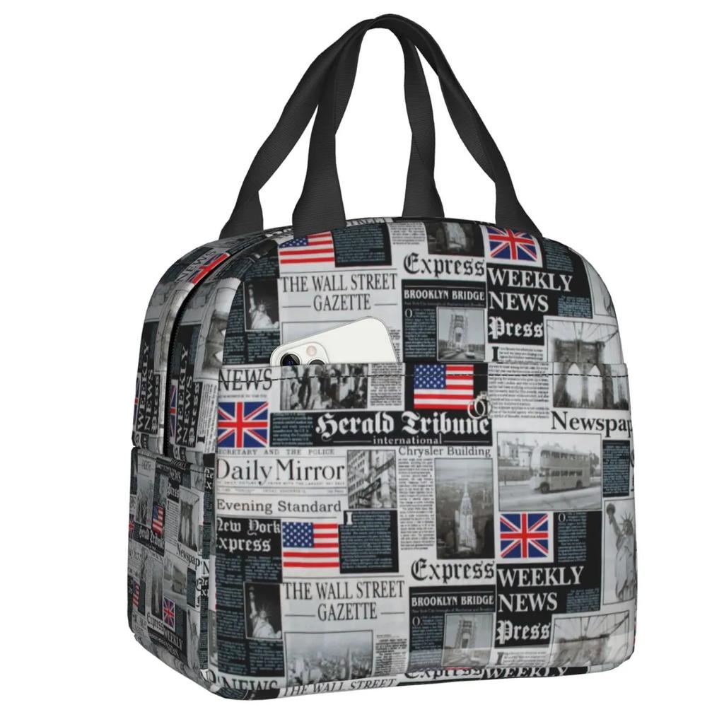 Velká Británie Flag Lunch Box Ženy Vodotěsné UK Britský Symbol Tepelná Chladnička Jídlo Izolovaná Taška na oběd Školní Piknikové Tašky