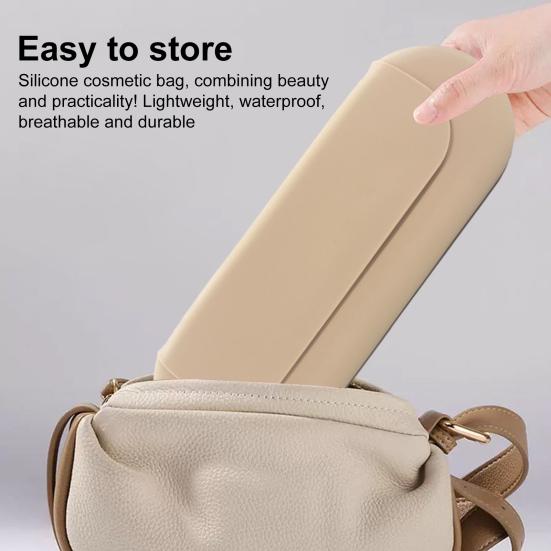 Silicone Makeup Brush Organizer Storage Box Large Capacity Magnetic Closure Waterproof Portable Travel Cosmetic Brush Case