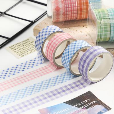 Decorative Plaid Tape Hand-Tearable Washi Tape Roll Grid Stickers Versatile Diy Washi Tape For Craft Projects Planners Calendars