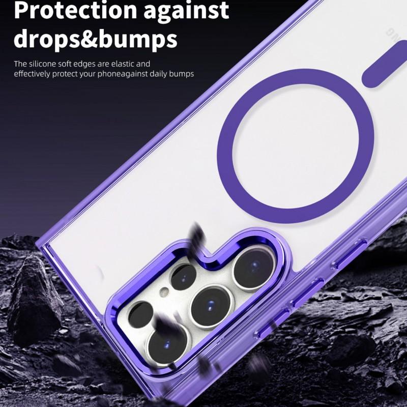 Magnetic Wireless Charging Phone Case Galaxy S26 Ultra With Clear TPUAcrylic Back Metal Camera Ring Drop Protection