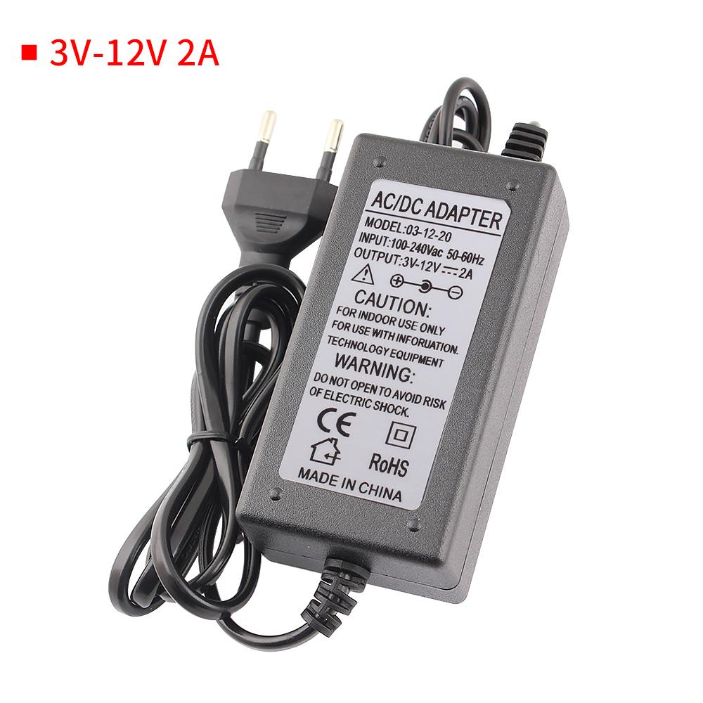 AC DC Adjustable Adapter 1V-24V 3V-36V 3V-24V 24V-36V 5V-12V 3V-12V Various Voltage DC Source 12V For 2835 5050 5730 LED Strip