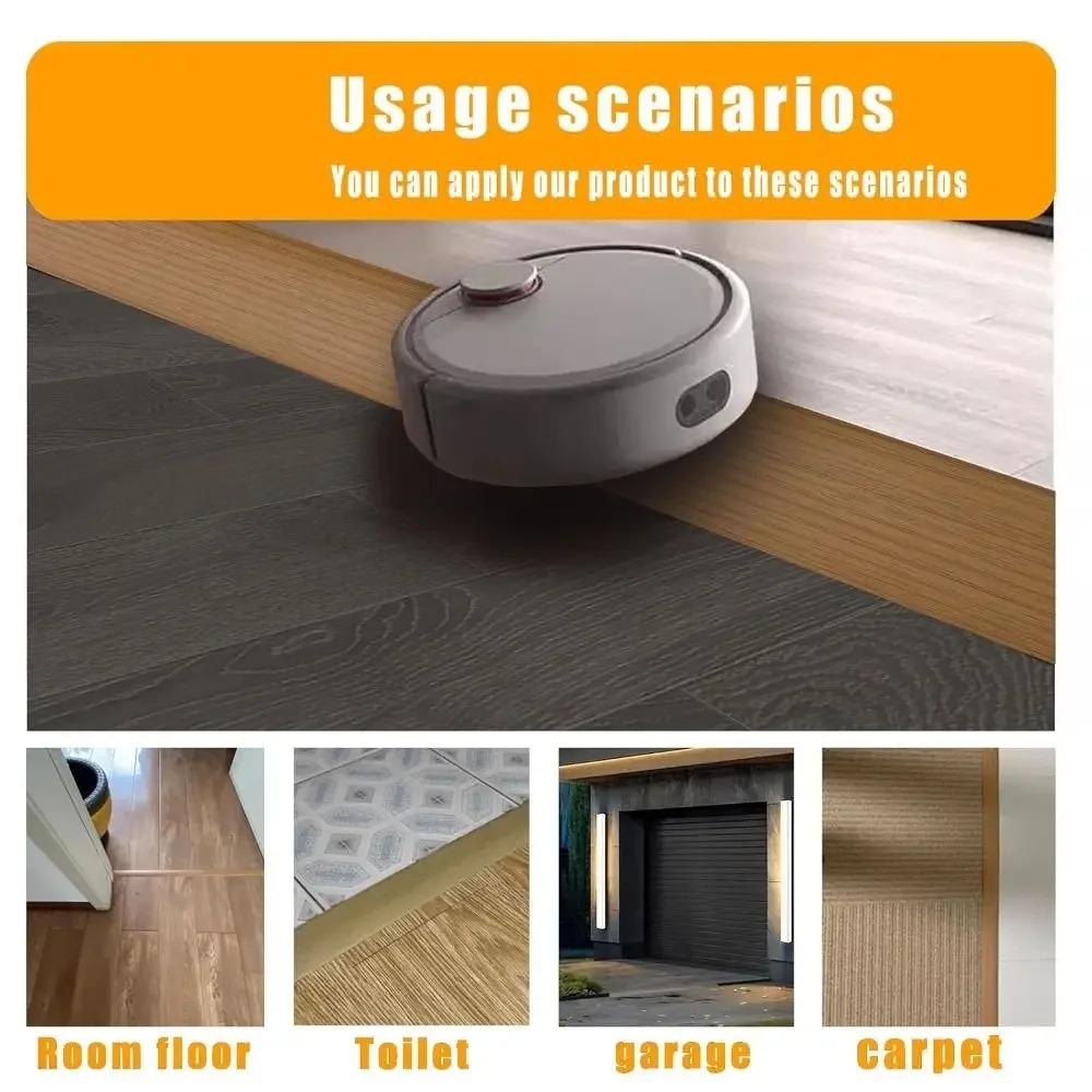 1pc Carpet To Tile Floor Transition Strip Wear-resistant Self Adhesive Edging Trim Strip Household Cuttable Threshold Cover Door