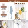 No Hook Shower Curtain with Snap in Liner and Liner Set, Boho Mid Century Green Leaf Shower Curtains for Bathroom Decor 71x74 in
