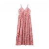 Holiday style pattern V-neck suspender dress women's summer new retro age-reducing seaside travel and leisure long skirt