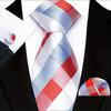 Red Striped Paisley Solid Floral Wedding 8CM Tie For Men Design Mens Necktie Hanky Cufflink Set For Daily Wear Business Party