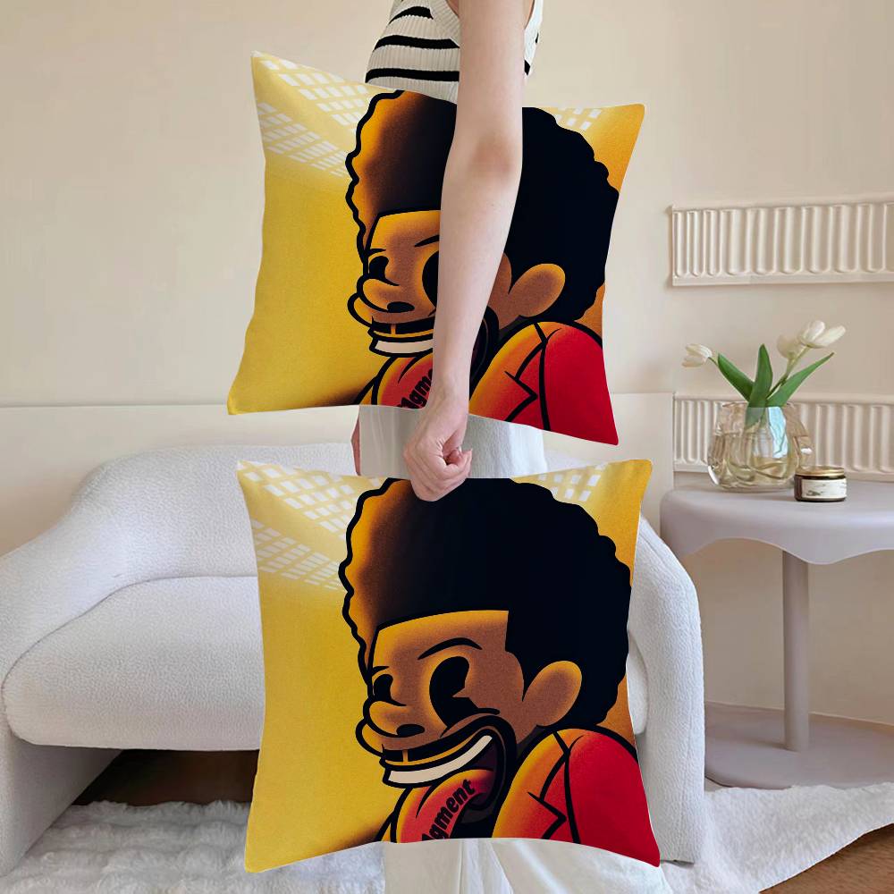 The W-Weeknd Anime Pillow Case Anti-dustmite Pillowcase Invisible Zipper Silky Sofa Cushion Cover