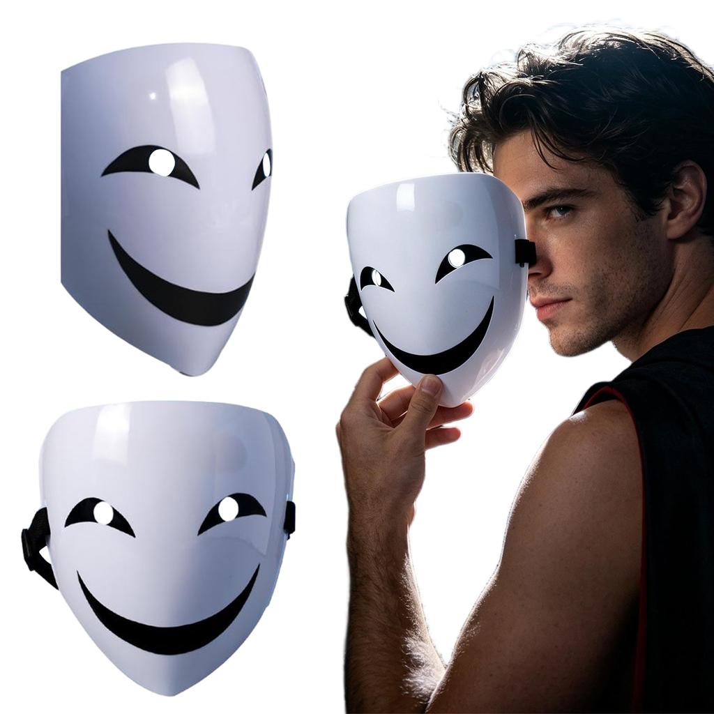 Full Face Expression for Costume Parties Cosplay Halloween Events Durable Plastic with Adjustable Strap Design for Adults and Teens